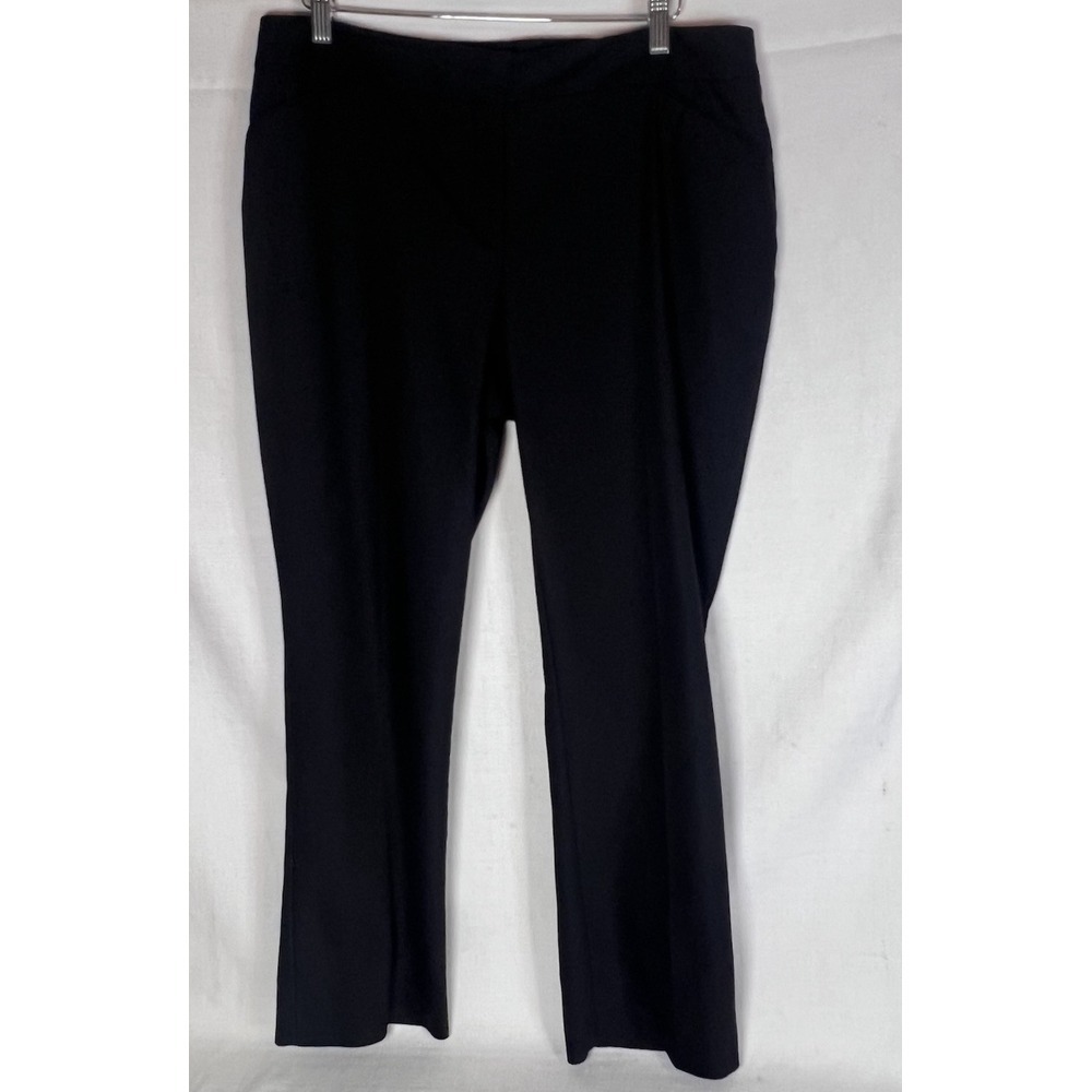 Chicos Trousers Straight Leg Pants Size 2 Short US 12 Black Stretch
